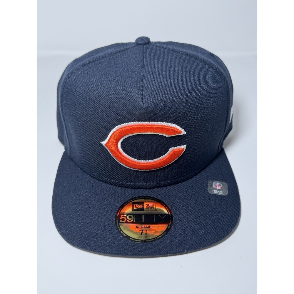 NEW ERA 59FIFTY NAVY CHICAGO BEARS FITTED HAT  A-Frame NWT 7 3/8